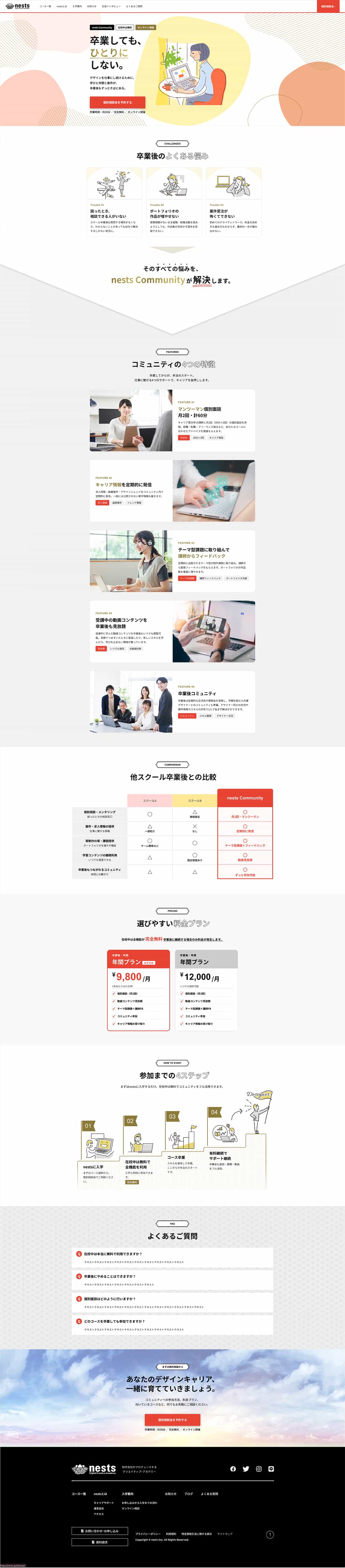 nests コミュニケーションページのデザイン