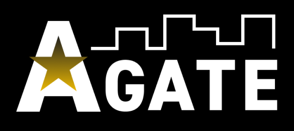 AGATE ビルと星のロゴ ブラック
