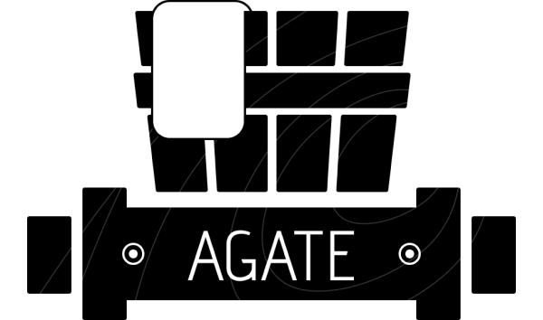 AGATE 風呂桶とバーベルのロゴ ブラック