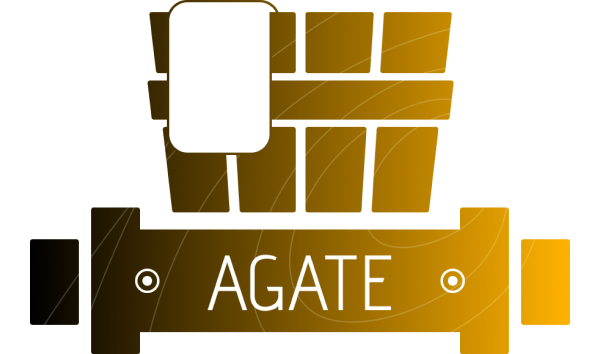 AGATE 風呂桶とバーベルのロゴ ゴールド