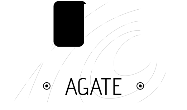 AGATE 風呂桶とバーベルのロゴ ホワイト